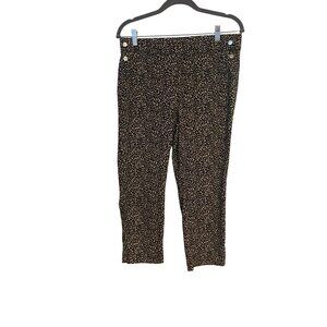 Rafaella Comfort Womens Leopard Print Cropped Pants Size 12 Animal Artsy Casual